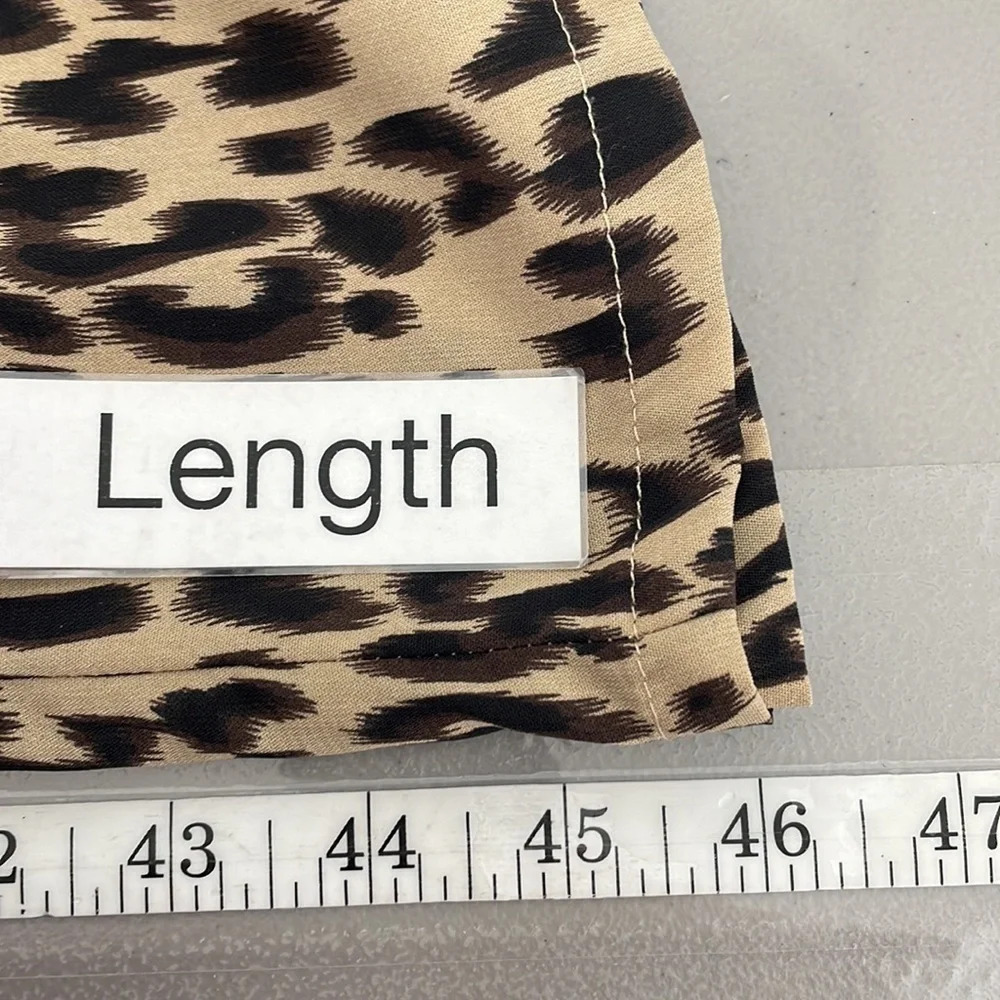 Sienna Sky Leopard Print Midi Dress Fit & Flare V-Neck Brown Size Small S - Picture 17 of 17